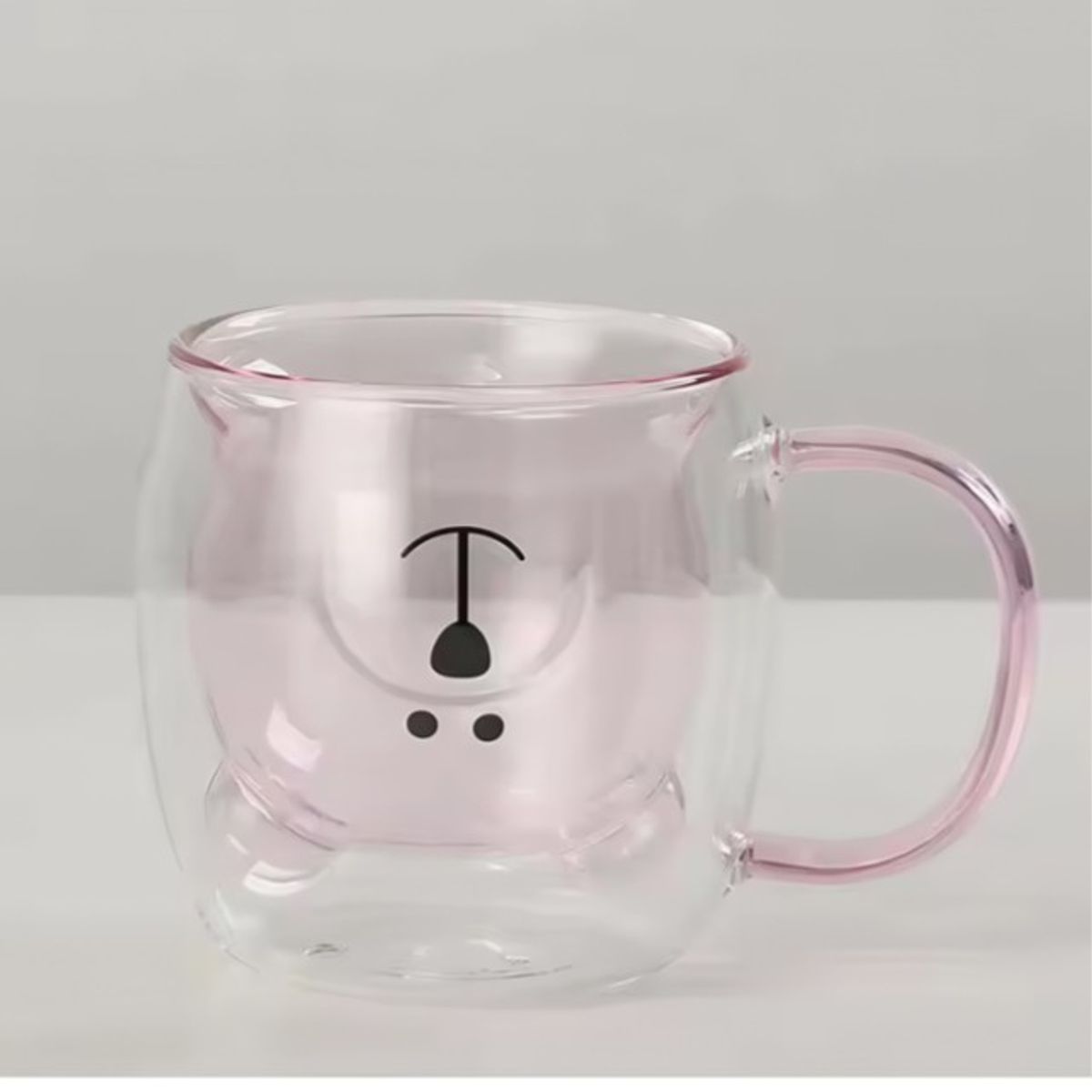 TODOK - Taza De Cristal Doble Pared Con Estampado con aza 300ml T-00035