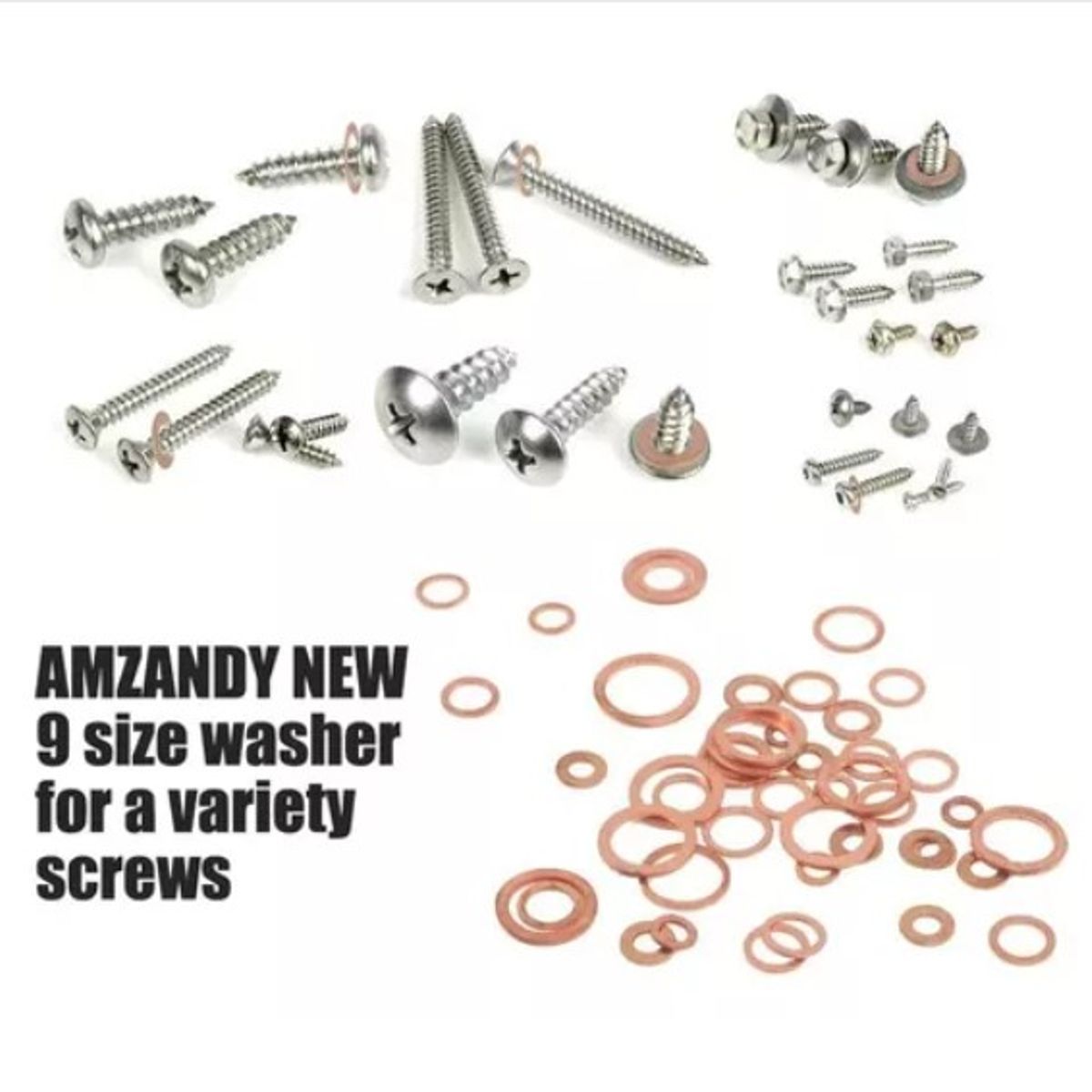 ESHOPANGIE - Set 200 Pcs De Arandelas O Sellos De Cobre Diferente Medida