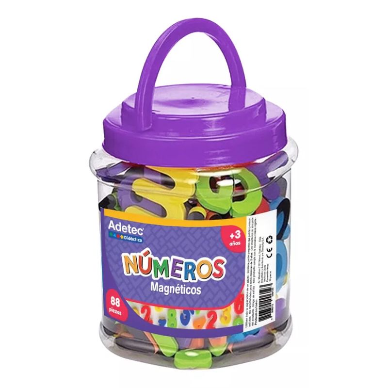 ADETEC - Números Magnéticos Goma Eva 88 Piezas Juego Didáctico