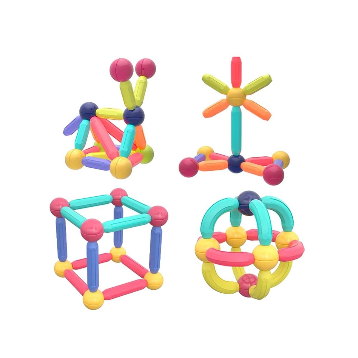 GENERICO - Juego de bloques magnéticos para niños, 128 piezas DIY