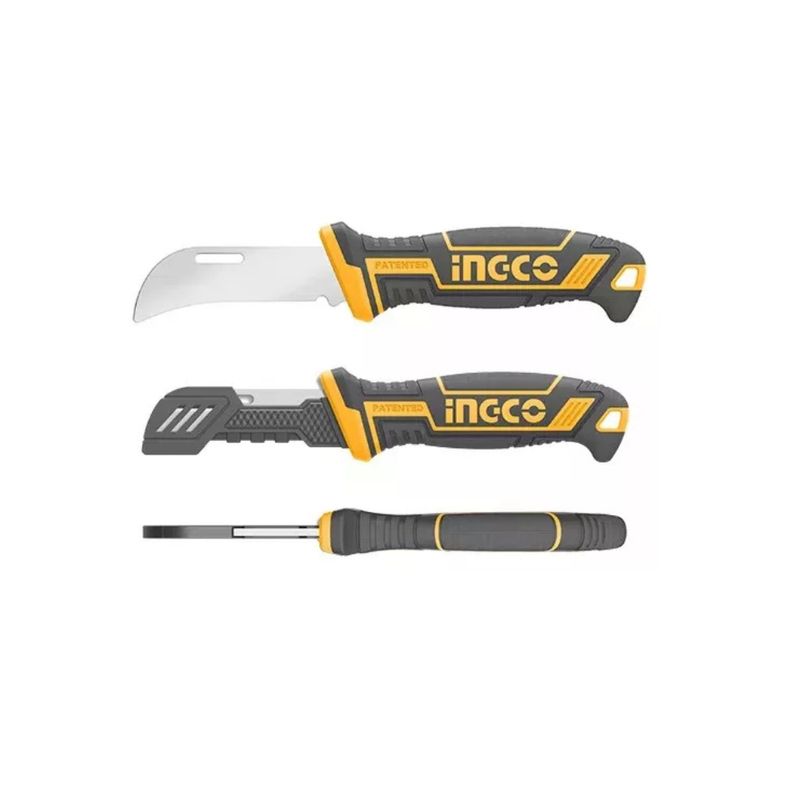 INGCO - Cuchillo Pela Cable Curvo 200mm Electricista Ingco Hpk82001