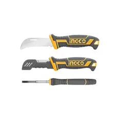INGCO - Cuchillo Pela Cable Curvo 200mm Electricista Hpk82001