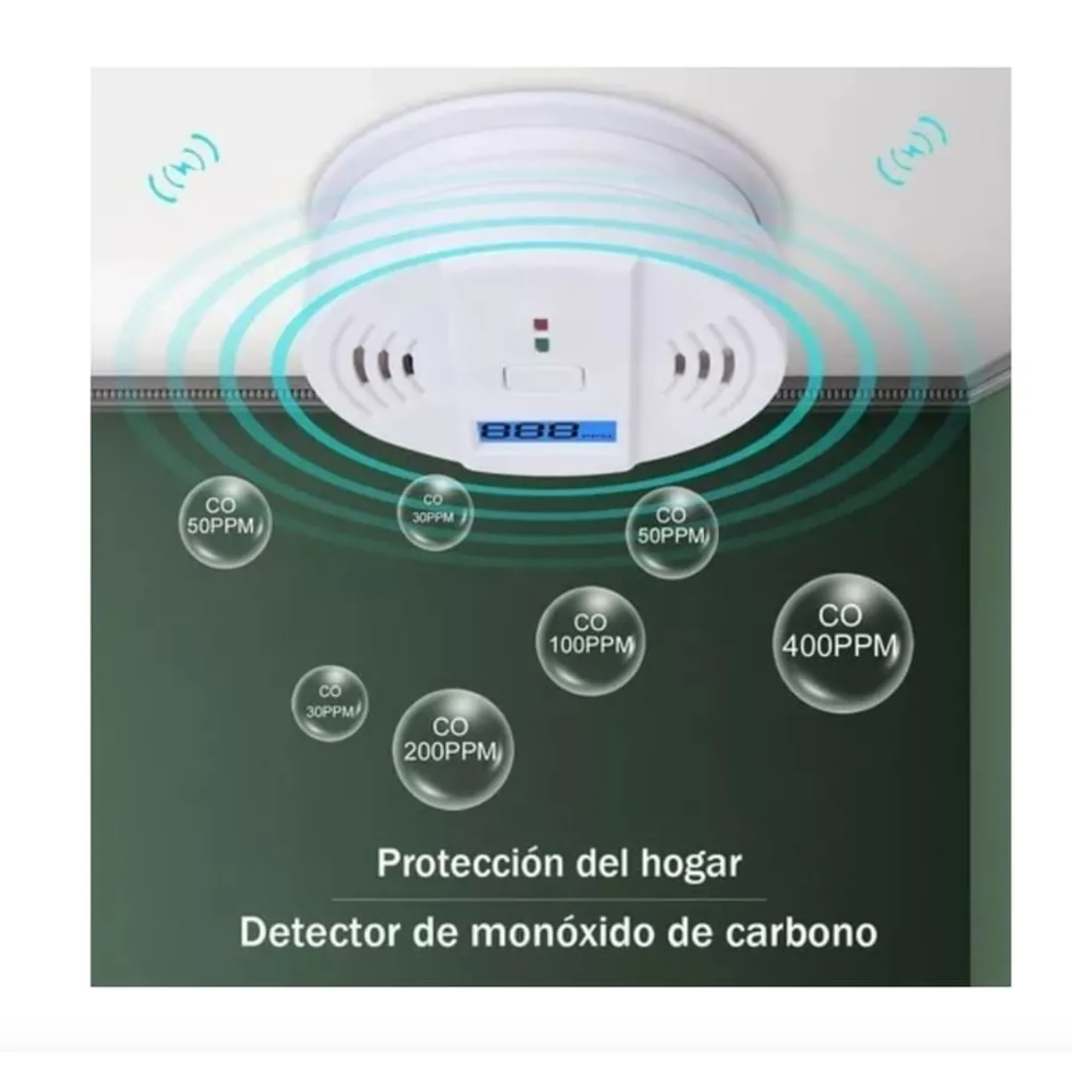 GENERICO - Detector De Gas Natural Humo Y Monoxido De Carbono Alarma