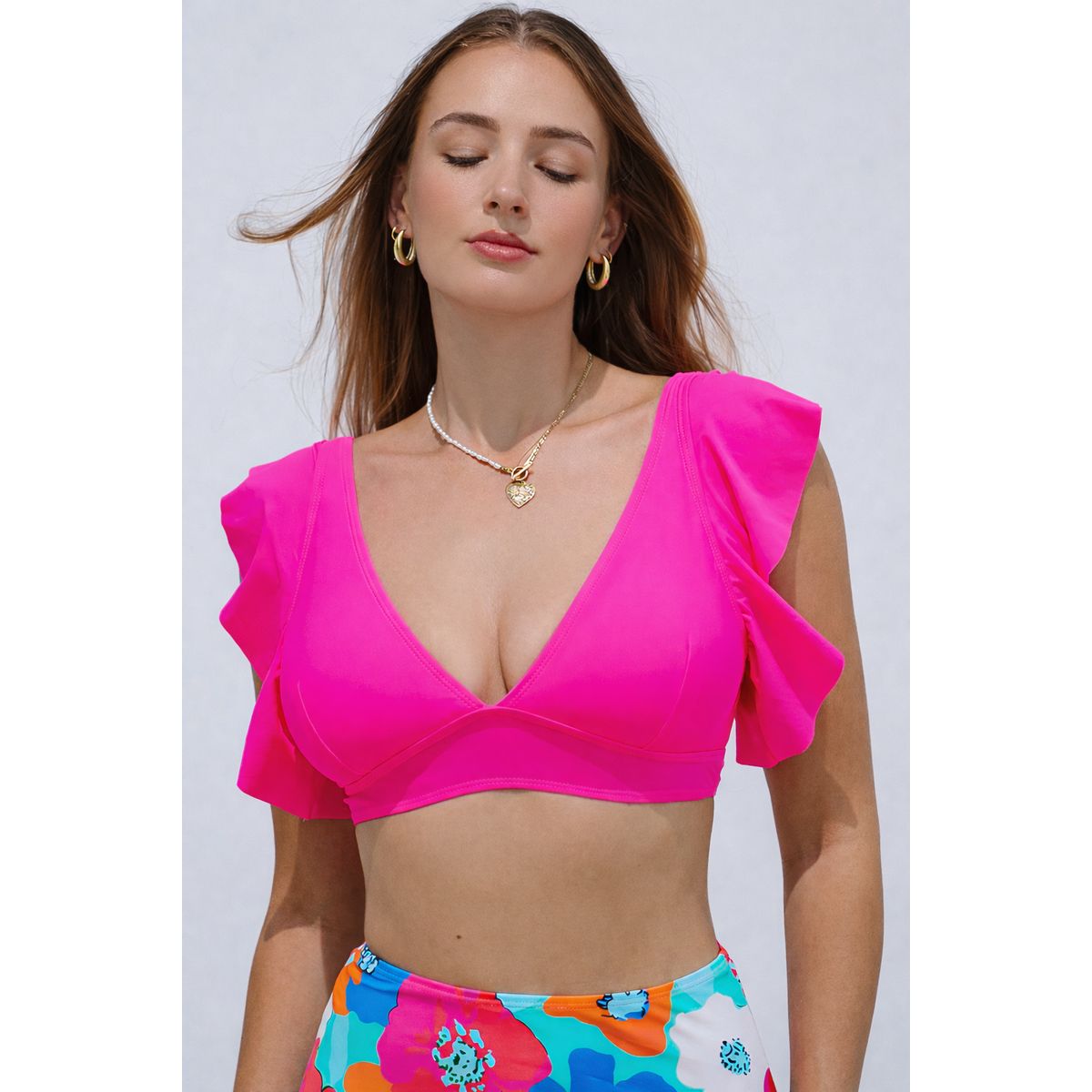 GLORIAHOON - Traje De Baño Top Bikini Parte De Arriba Gloriahoon Fucsia