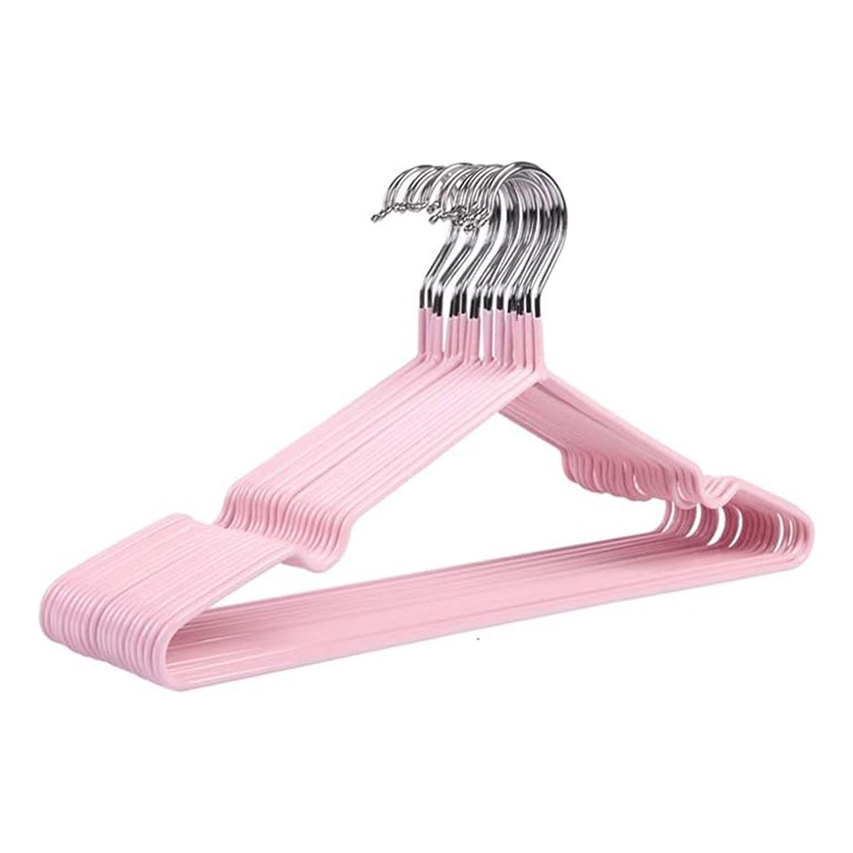 GENERICO - 10 Perchas Rosa Antideslizantes Y Engrosadas