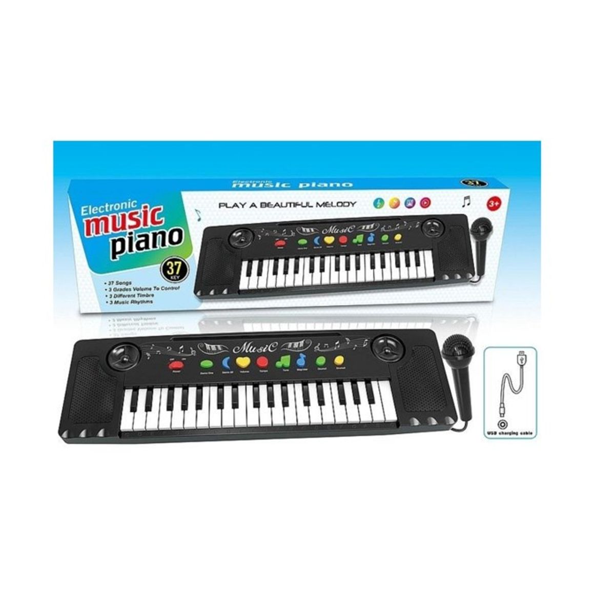 GENERICO - Piano Musical para Niños Micrófono - Portátil de 37 teclas