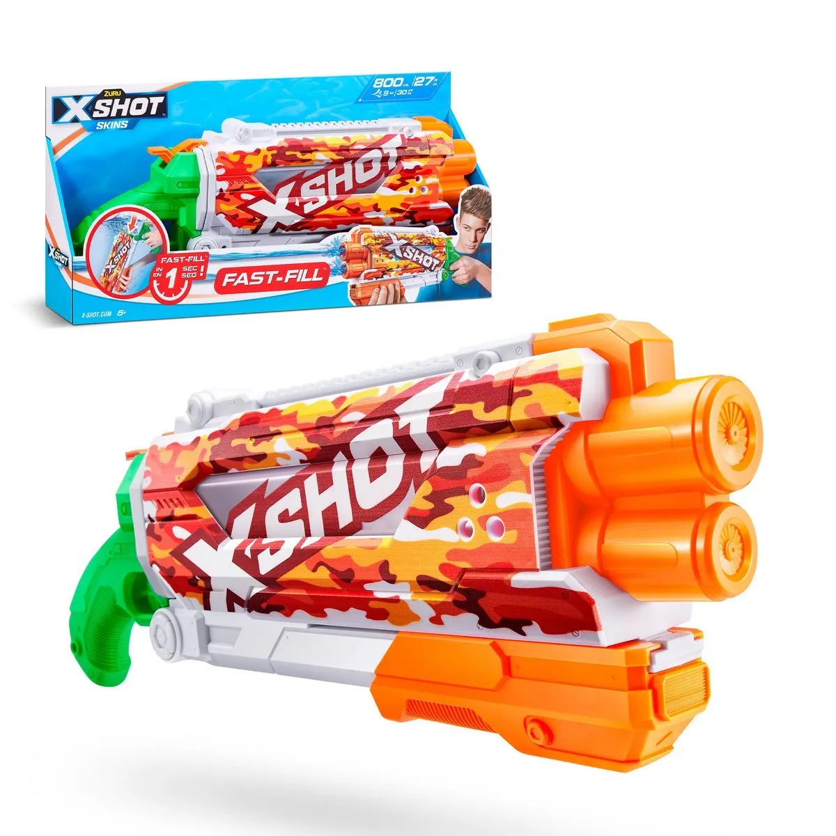 X-SHOT - Lanzador de agua X SHOT 800 ml sistema Fast Fill - Sun Camo