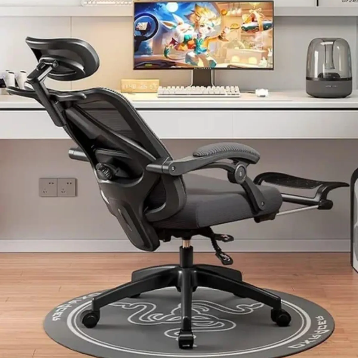 GENERICO - Silla De Oficina Negra Posa Pies Reclinable Rueda Giratoria