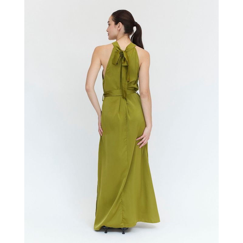 GUINDA - Maxi Vestido de fiesta con cuello halter Artemisa Guinda