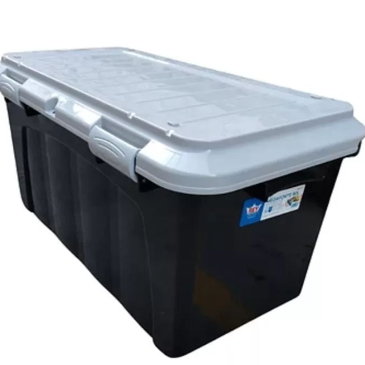 REYPLAST - Baul Caja Almacenamiento Organizadora  90l Ruedas NegroGris
