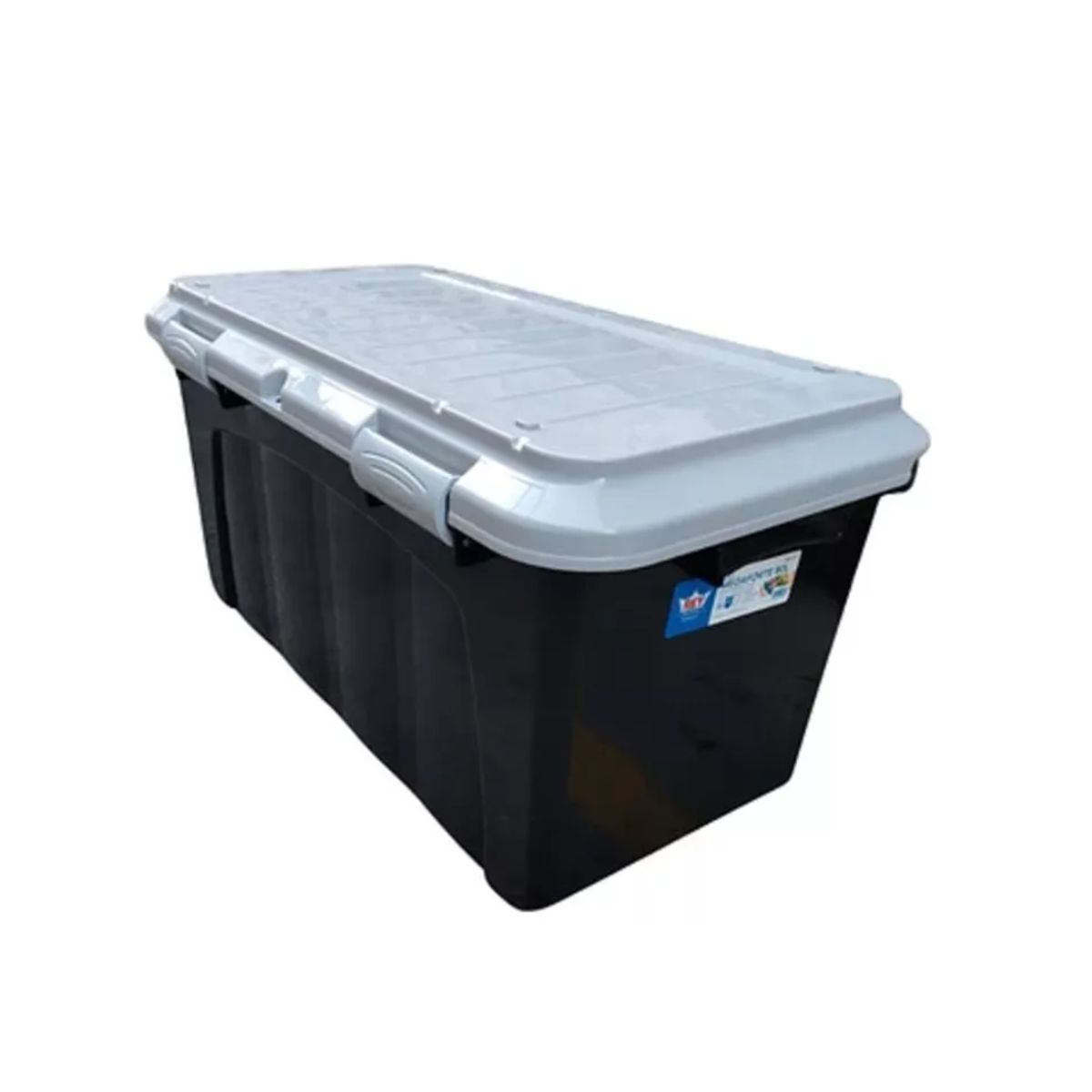 REYPLAST - Baul Caja Almacenamiento Organizadora  90l Ruedas NegroGris