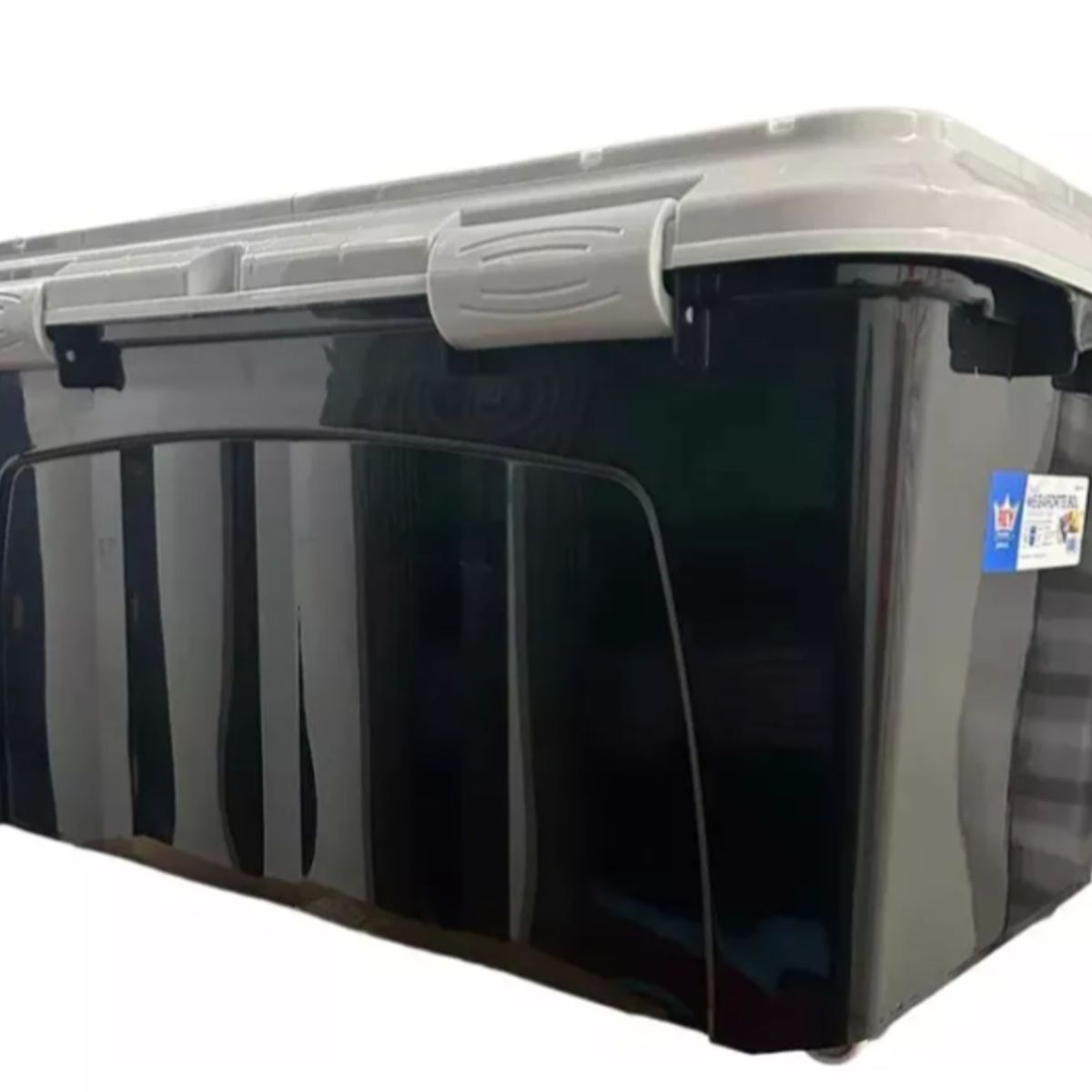 REYPLAST - Baul Caja Almacenamiento Organizadora  90l Ruedas NegroGris