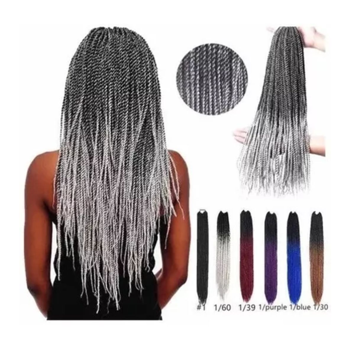 GENERICO - Kanekalon Twist Hair Extensión De Cabello Trenzado Sintético  #1/60