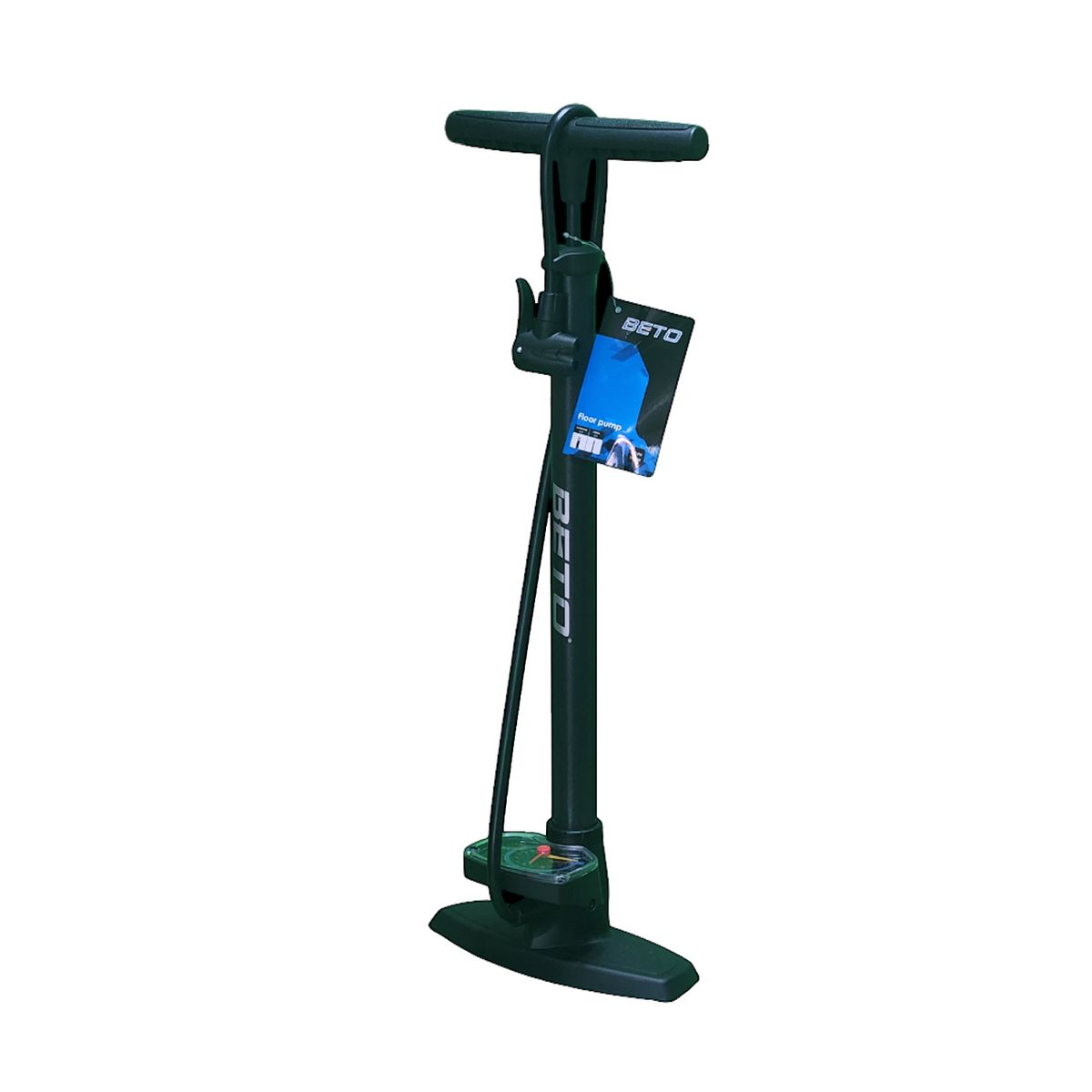 BETO - Bombín Pie Beto 25'' Manómetro 160 Psi Válvula Auto Schrader