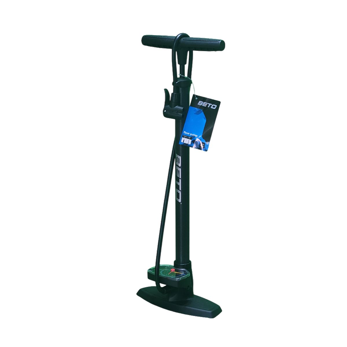 BETO - Bombín Pie Beto 25'' Manómetro 160 Psi Válvula Auto Schrader