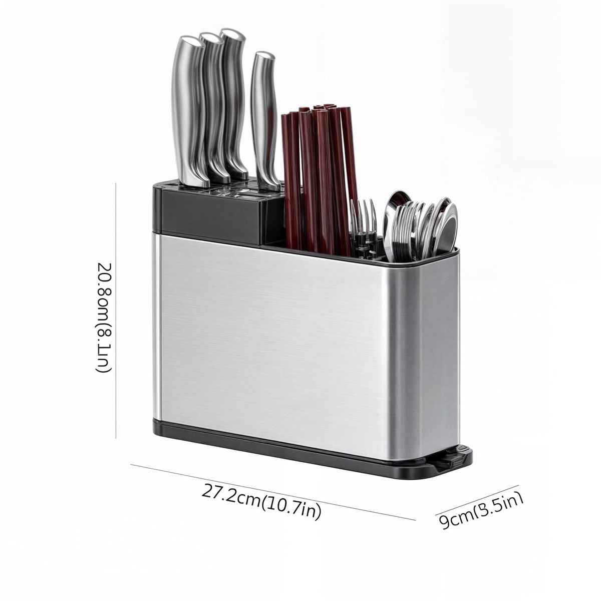 GENERICO - porta cubiertos porta cuchillo escurridor cubiertos acero inox