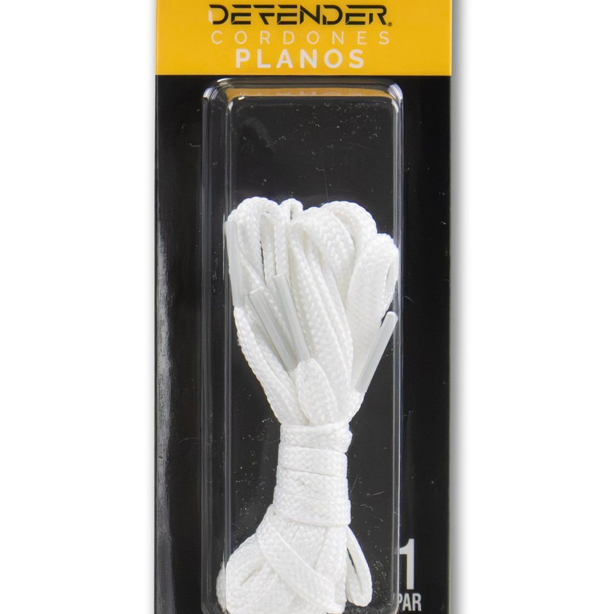 DEFENDER - Cordones Defender Plano Blanco Medium