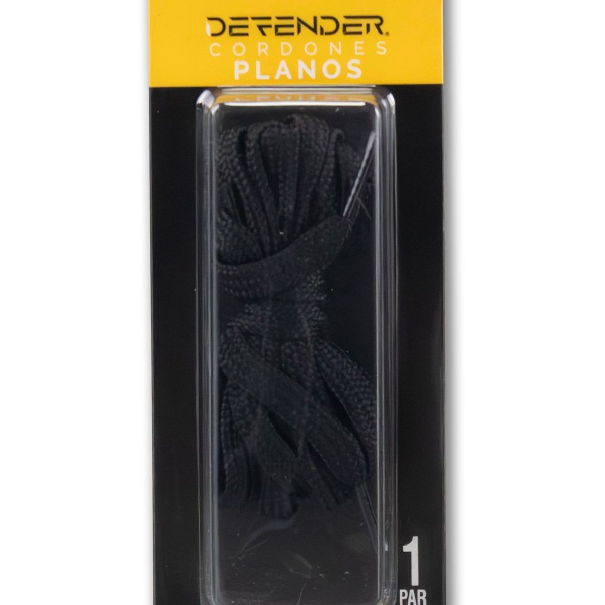 DEFENDER - Cordones Defender Plano Negro Large