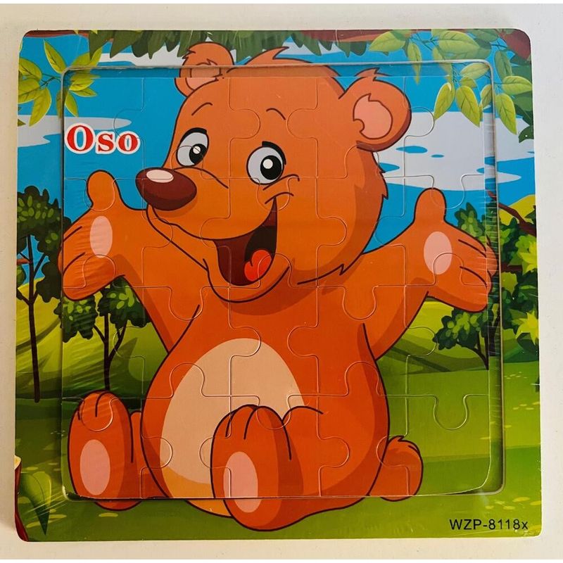GENERICO - Pack 4 Rompecabezas Puzzles Animalitos para niños 4+