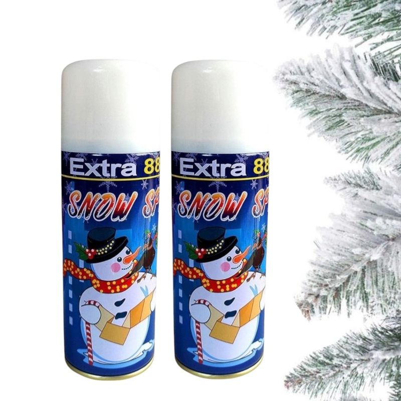 GENERICO - 2 nieve artificial para arboles de navidad en spray 250ml