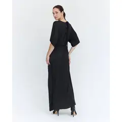 GUINDA - Maxi Vestido con escote en V y mangas cortas Amalita