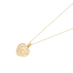 JB JOYAS BARON - Collar Oro Amarillo 18kt Corazón Malla Circonita