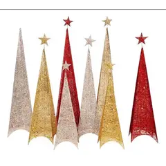 GENERICO - Árbol Pirámide de Navidad con Luz LED, Diseño Metálico, 2.1 Metros