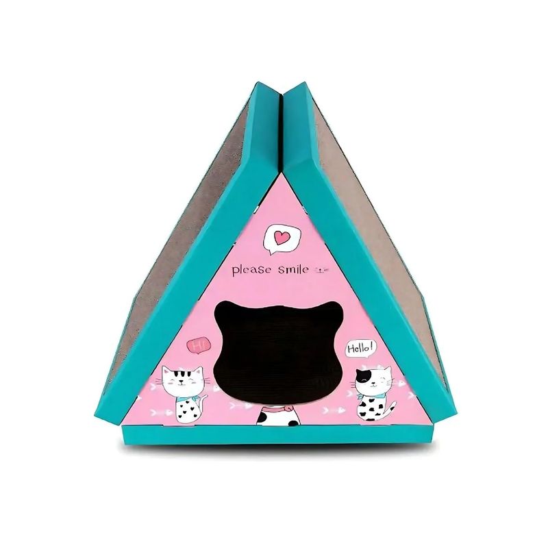 GENERICO - Rascador Especial Para Gatos Casa Forma Triangular Mascotas