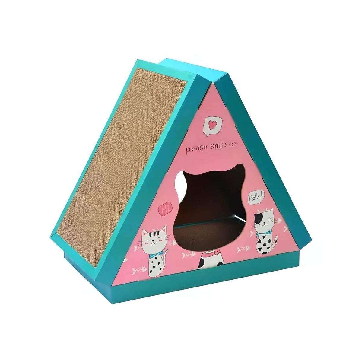 GENERICO - Rascador Especial Para Gatos Casa Forma Triangular Mascotas