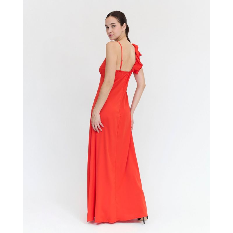 GUINDA - Maxi Vestido con manga de volantes Sun Guinda