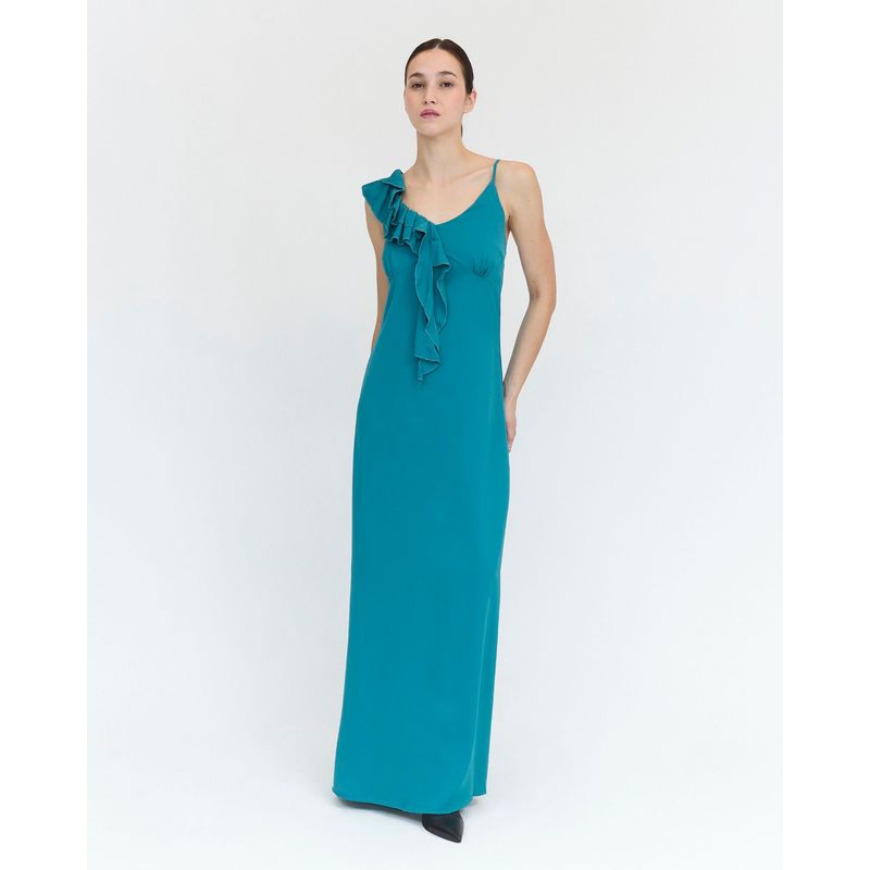 GUINDA - Maxi Vestido con manga de volantes Sun Guinda