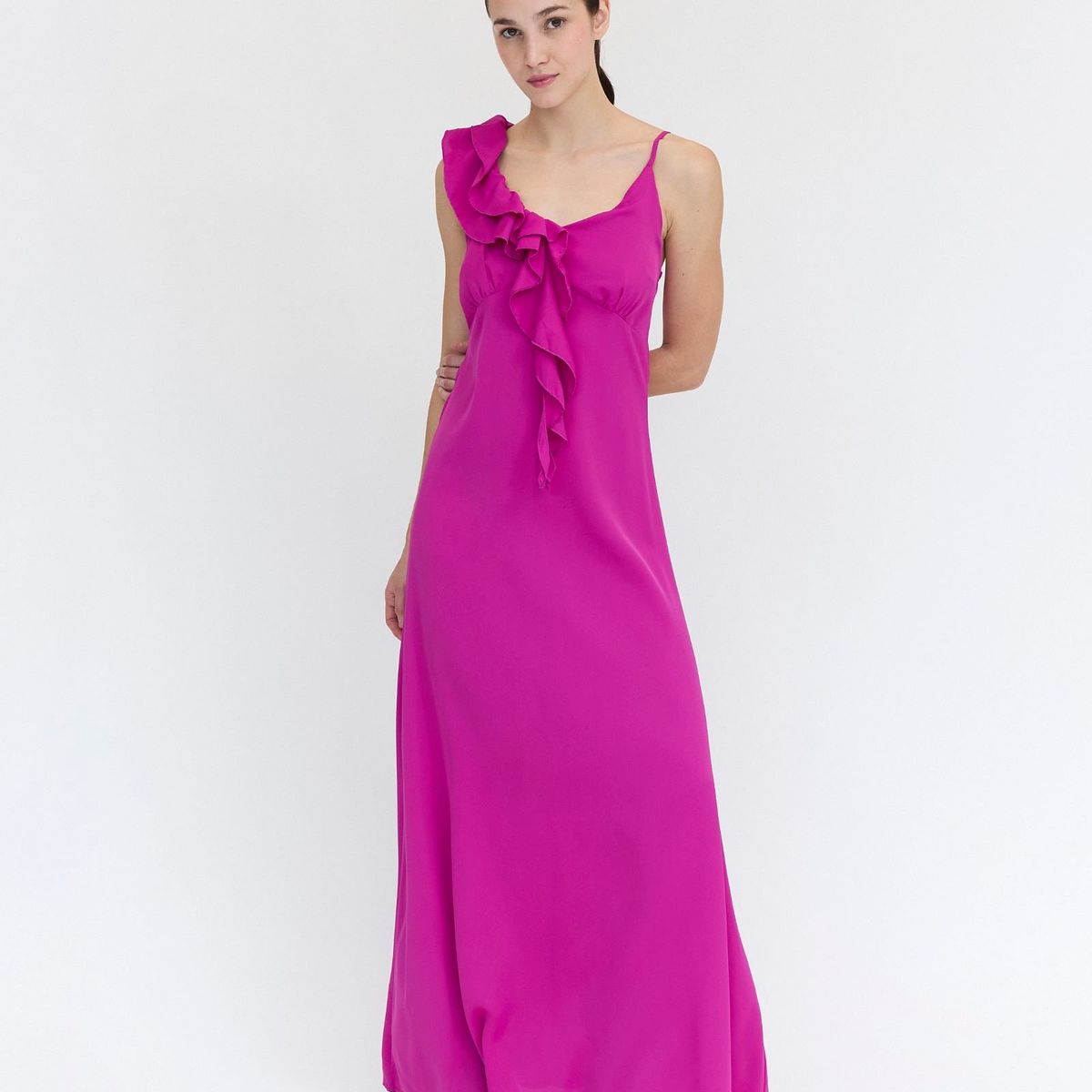 GUINDA - Maxi Vestido con manga de volantes Sun Guinda