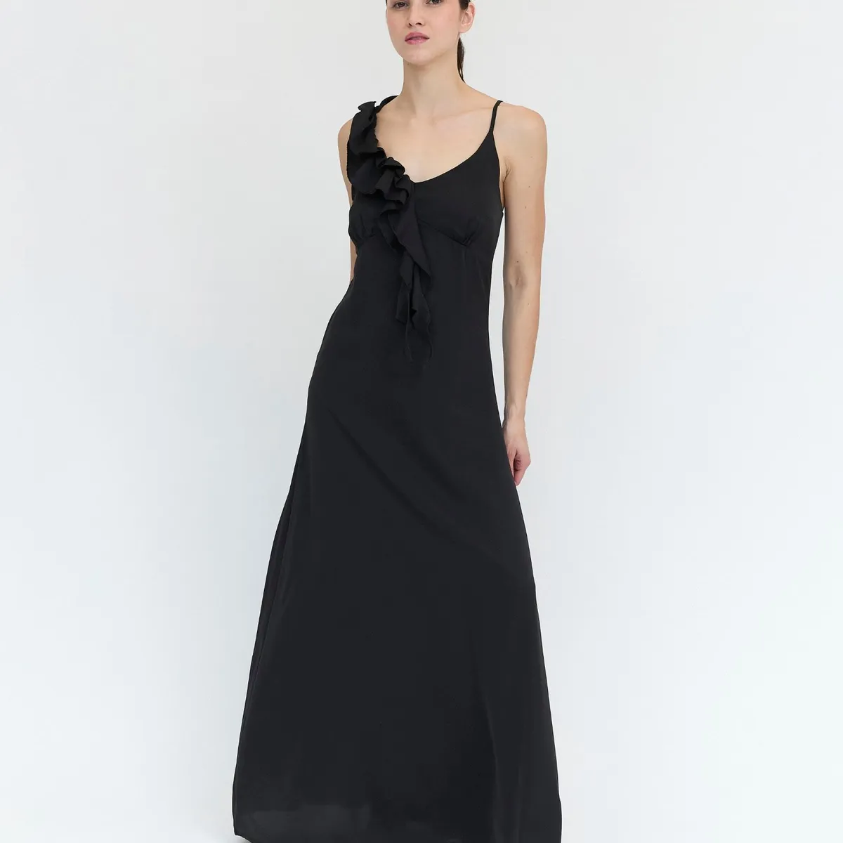 GUINDA - Maxi Vestido con manga de volantes Sun Guinda