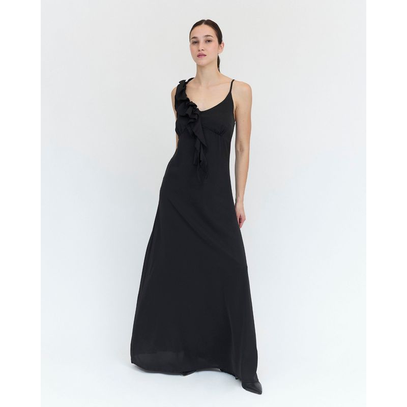 GUINDA - Maxi Vestido con manga de volantes Sun Guinda