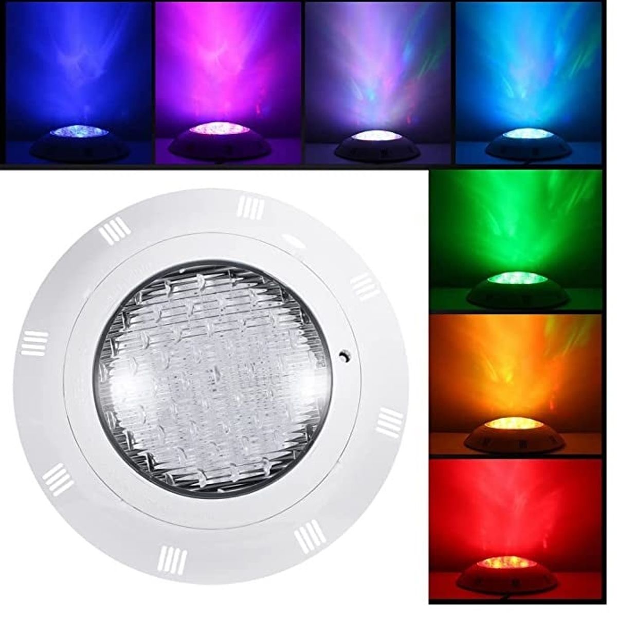 IRM - Foco Led Piscina Multicolor Rgb Sumergible Iluminacion Agua Panel Con Control Remoto Figoimport