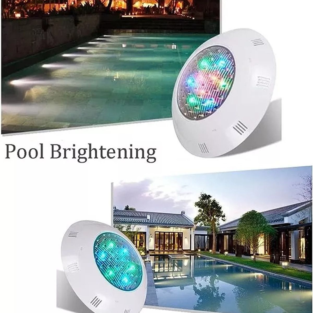 IRM - Foco Led Piscina Multicolor Rgb Sumergible Iluminacion Agua Panel Con Control Remoto Figoimport