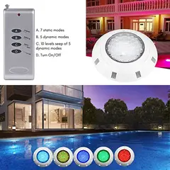 GENERICO - Foco Led Piscina Multicolor Rgb 9W 12v + Control Remoto