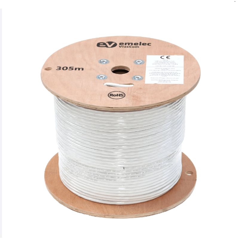 GENERICO - CABLE COAXIAL RG6 BLANCO 305 MTS