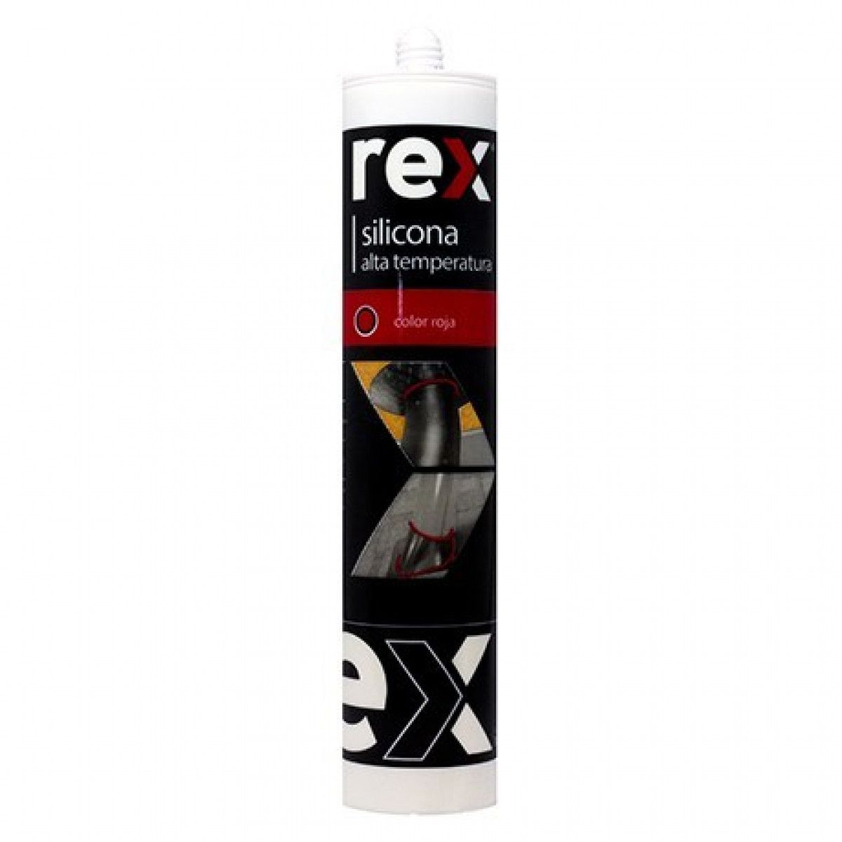 GENERICO - SILICONA ALTA TEMPERATURA ROJA 300ML REX
