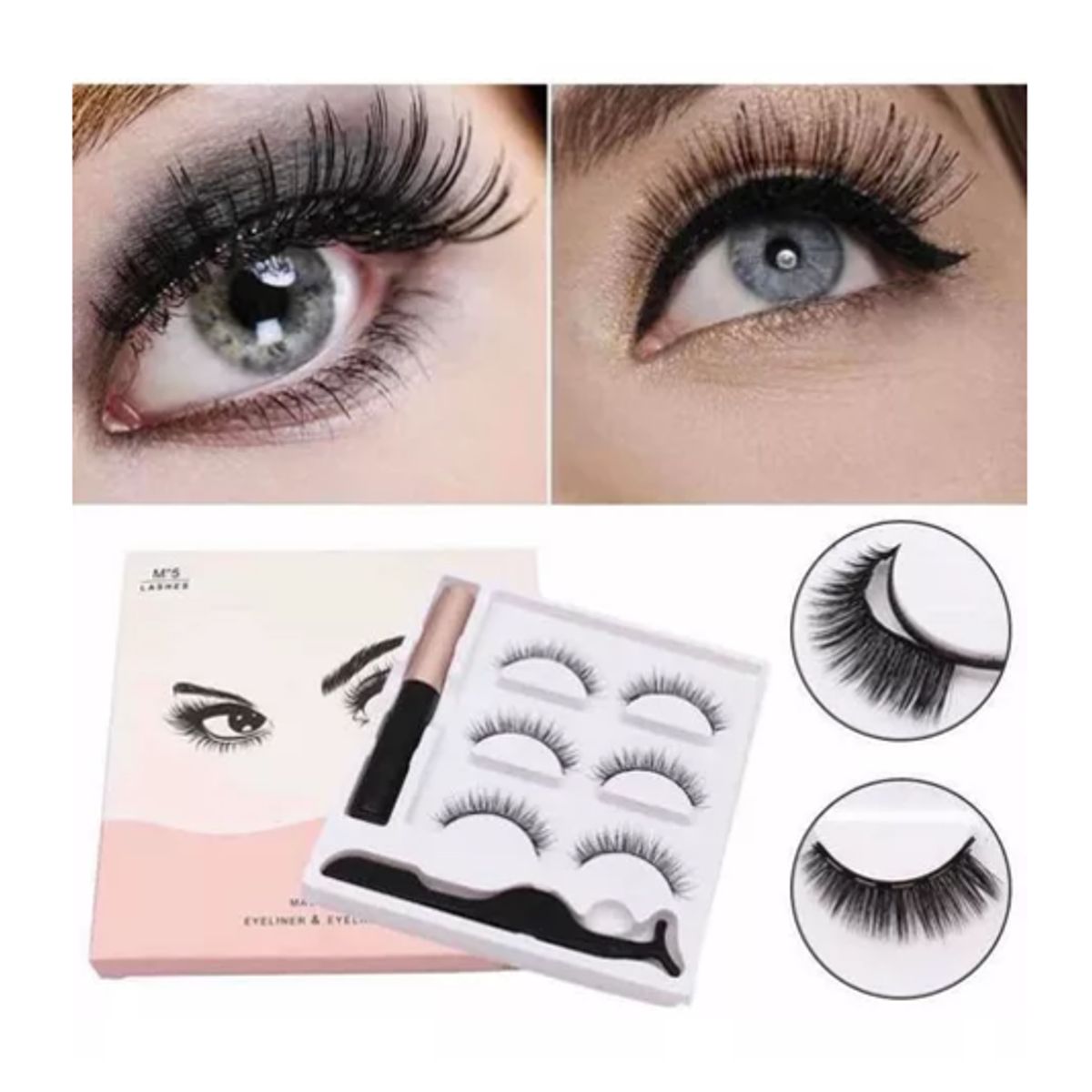 GENERICO - 3 X Set De Pestañas Magnéticas