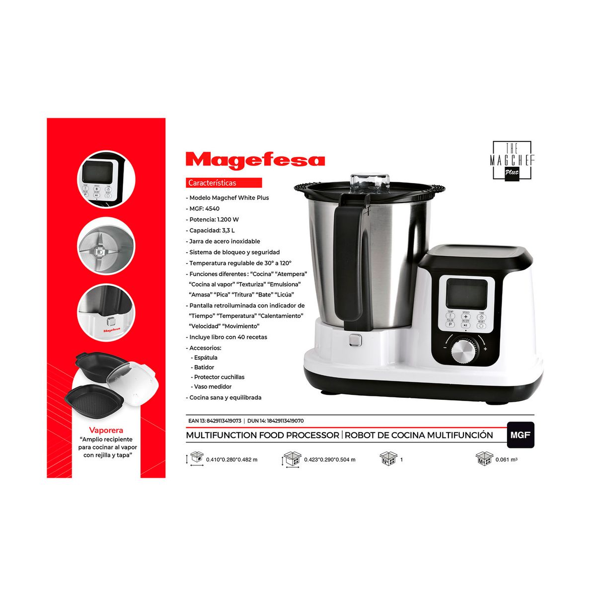 MAGEFESA - Robot De Cocina Magefesa Magchef White MGF4540