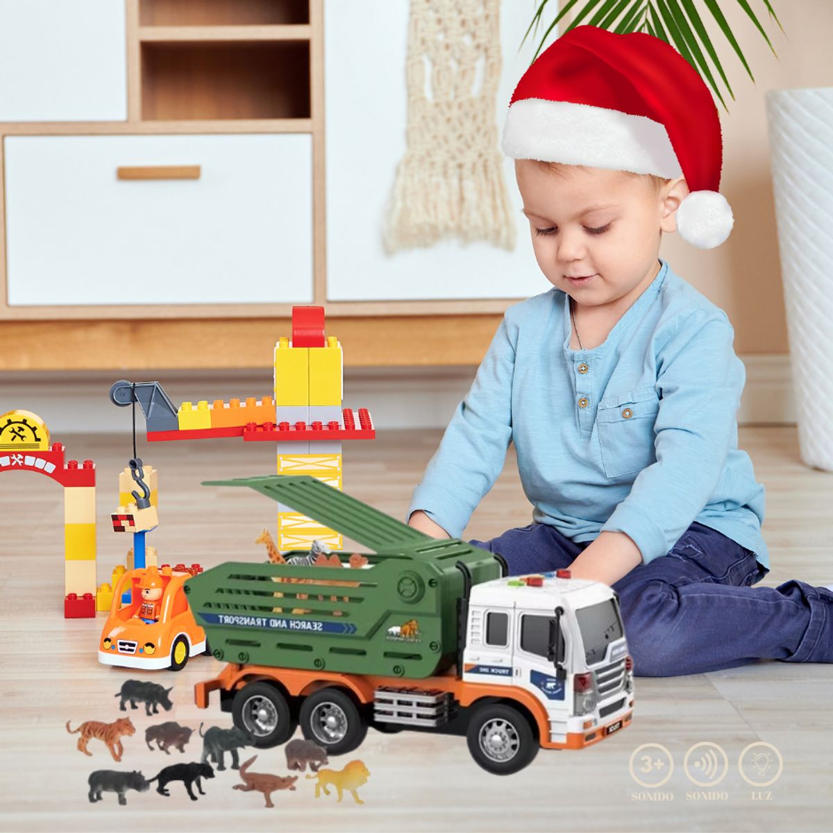 GENERICO - Juguete Camión De Rescate Animales Con Luz Y Sonido