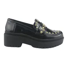 VIA MARTE - Mocasines Mujer Negro Casual 013-005-01.