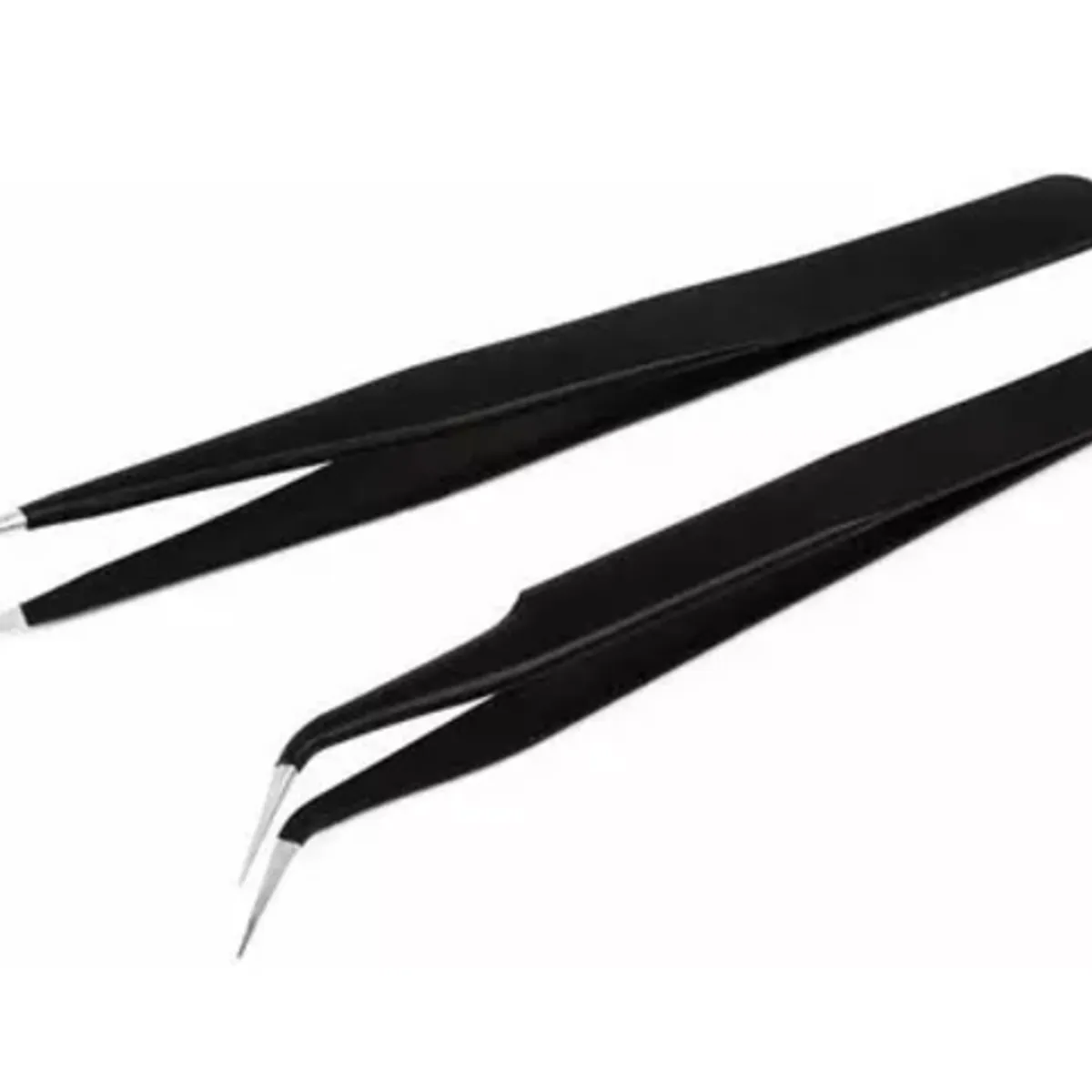 GENERICO - Set Pinzas Curva Y Recta Profesional Para Pestañas