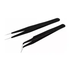 GENERICO - Set Pinzas Curva Y Recta Profesional Para Pestañas