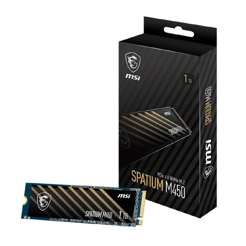 MSI - Disco Duro SSD MSI SPATIUM M450 PCIe 4.0 NVMe M.2 1TB