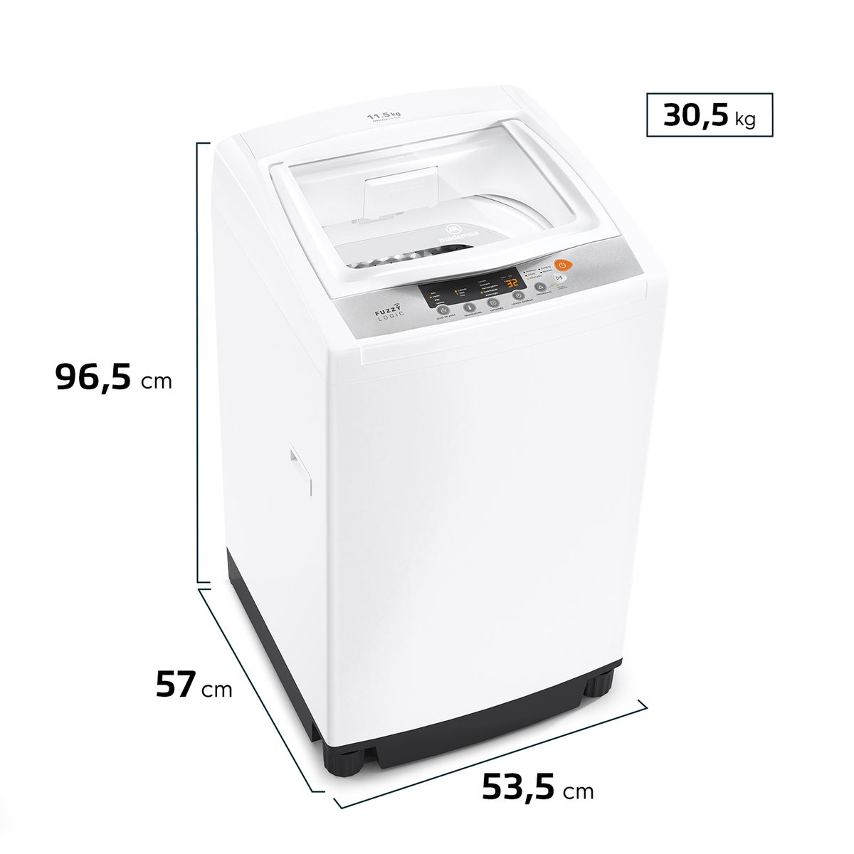 MADEMSA - Lavadora Automática Mademsa 11,5Kg Carga Superior Lavado Diferido Efficace 11,5 BZG Blanca