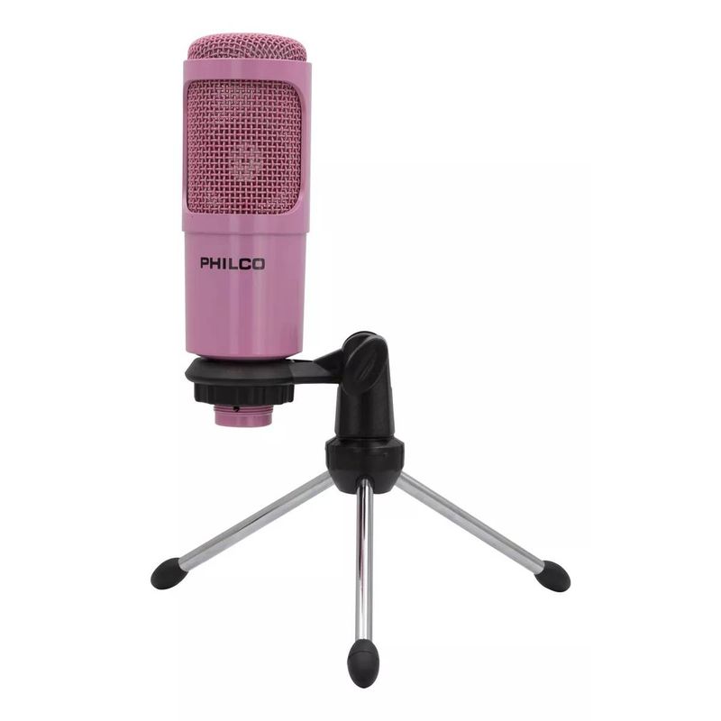 PHILCO - Micrófono Condensador para Streaming Philco USB 31623 Rosado