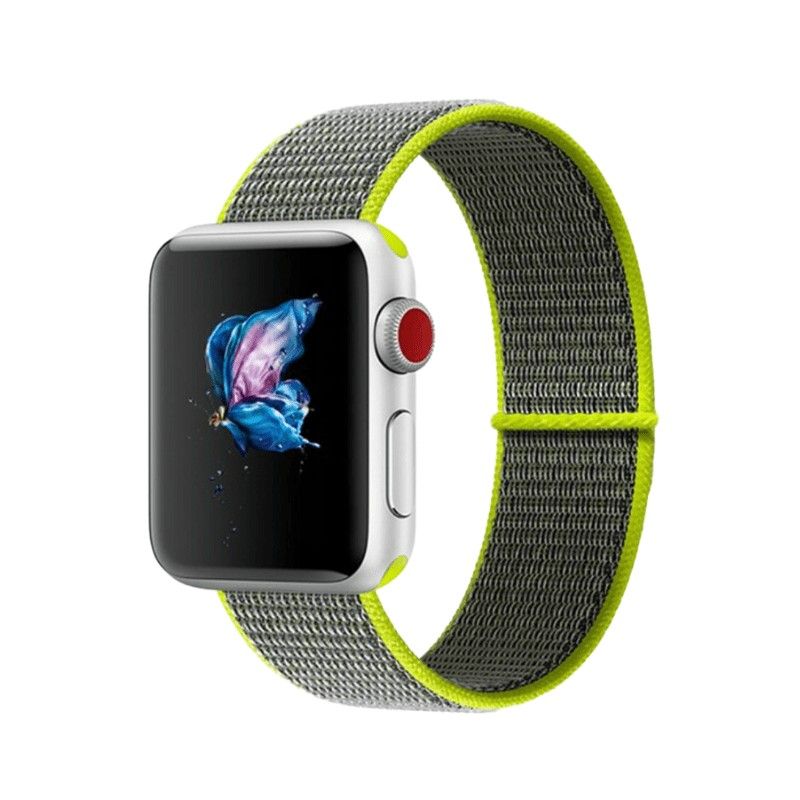 PINEAPPLESTORE - Pulsera para Apple Watch Nylon Amarillo Fluor 42-44-45-49mm