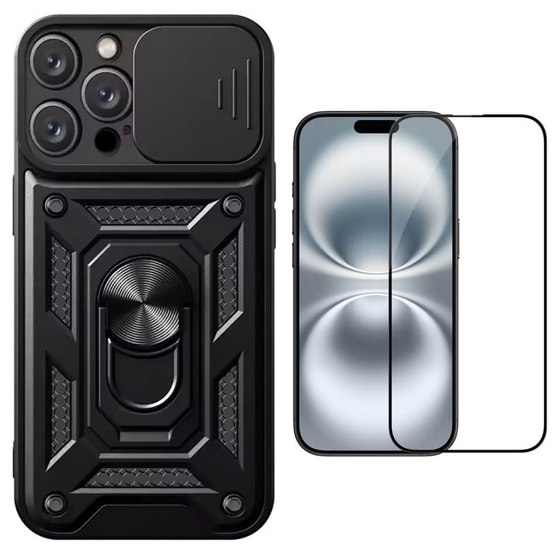 GENERICO - Carcasa Armor Anillo Para iPhone 16 Pro Max + Lamina